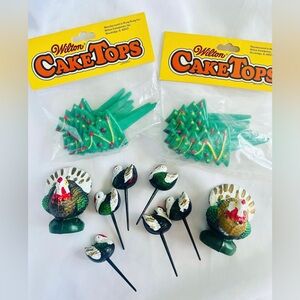 Vintage Wilton 80s Cupcake Cake Topper Pick Lot | Kitsch Retro Baking